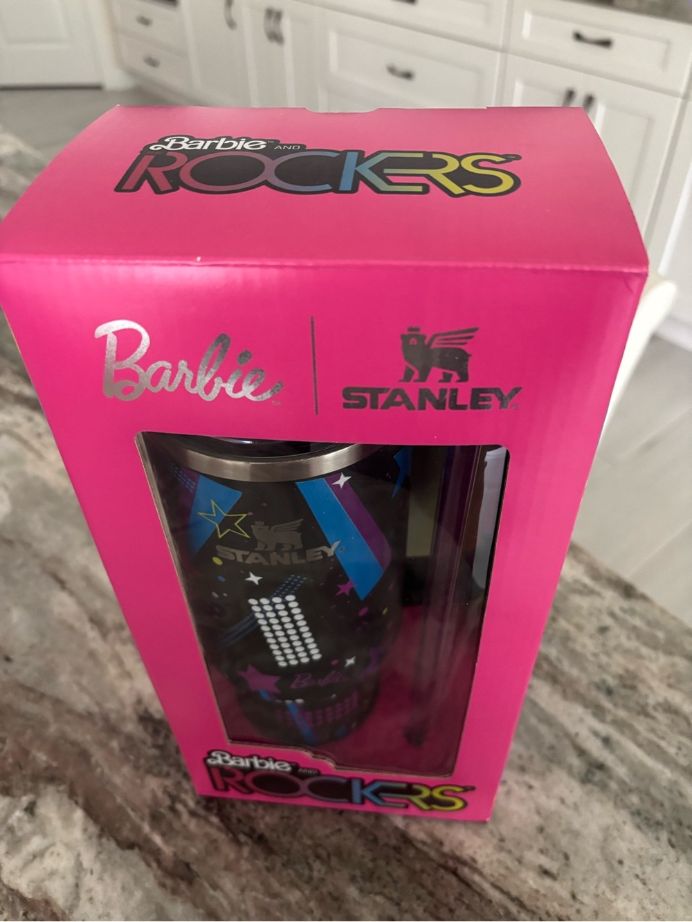 Stanley Barbie Rockers Tumbler - Black with Pink & Blue Accents